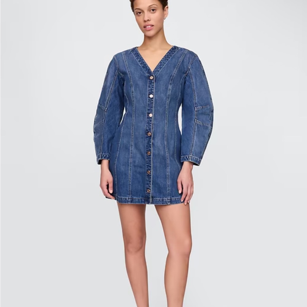 Gap barrel sleeve denim dress XS